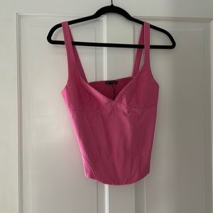 Zara Size S Pink Linen Blend Corset Top. Used once.